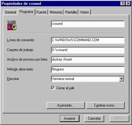 configurar consola DOS