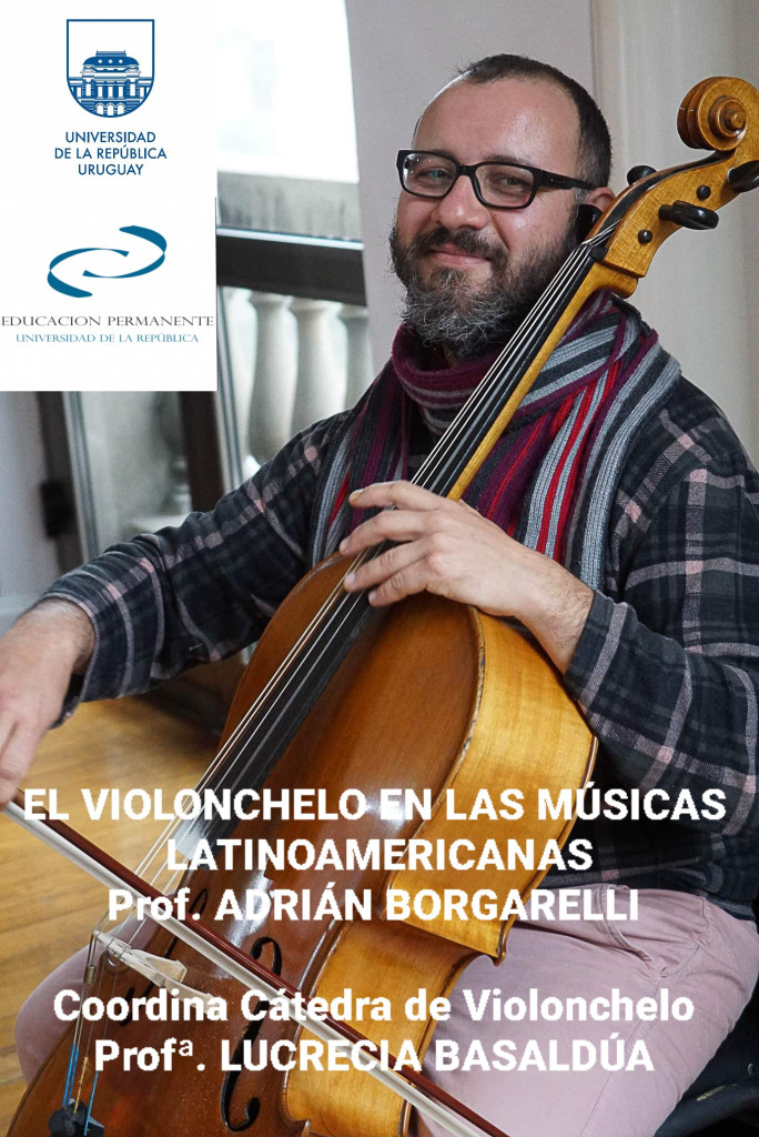 Afiche de persona tocando el violonchelo. El violonchelo en las músicas americanas